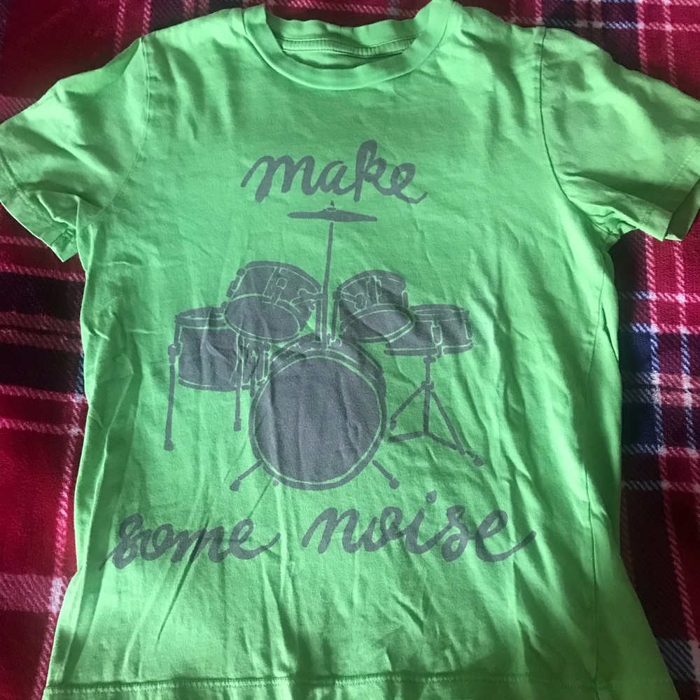 Peek Make Some Noise Green Kids Graphic Tee NWOT